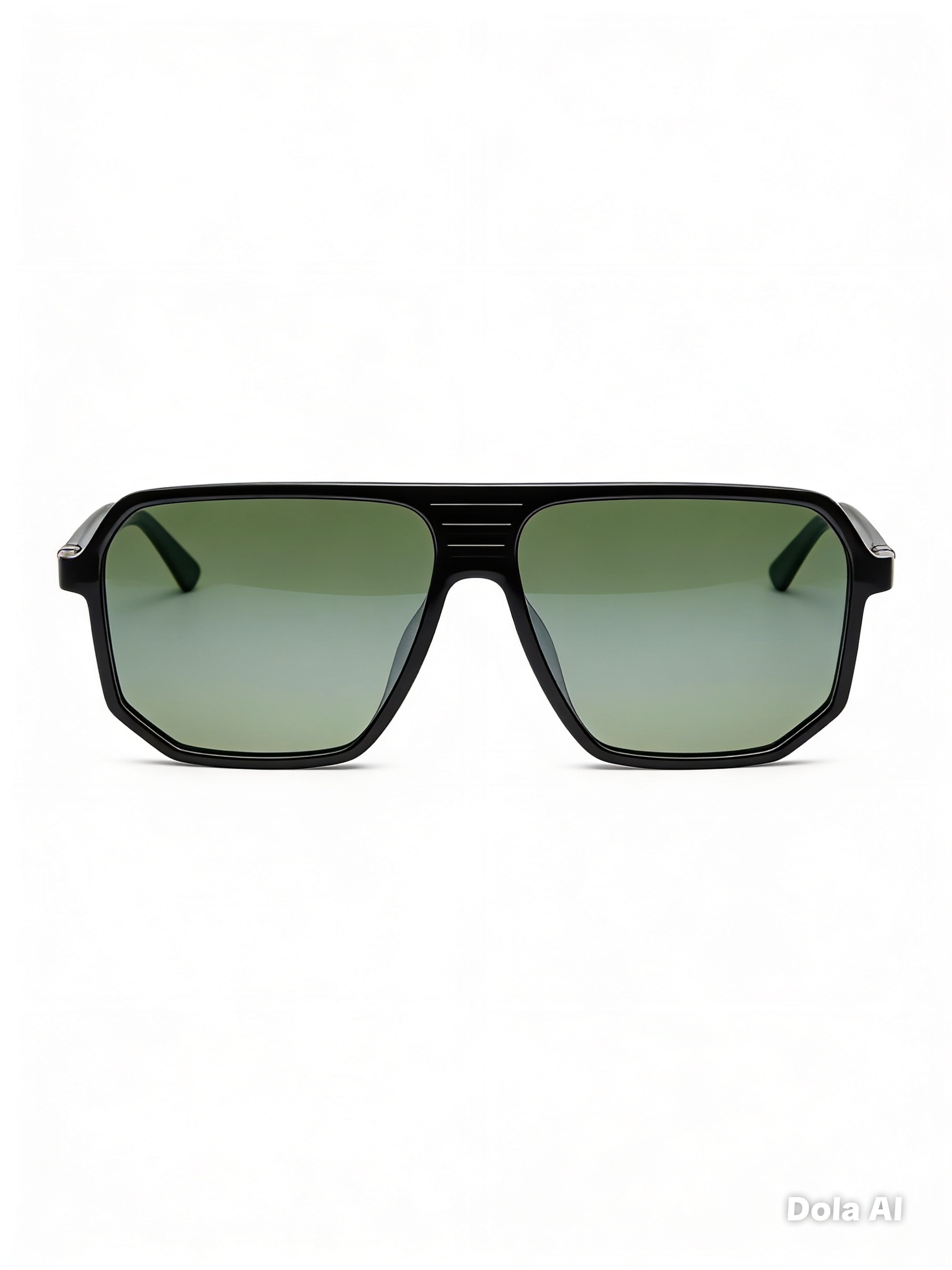 VULK Harry | Negro Brillo Lentes Verde Flash Espejado Plateado