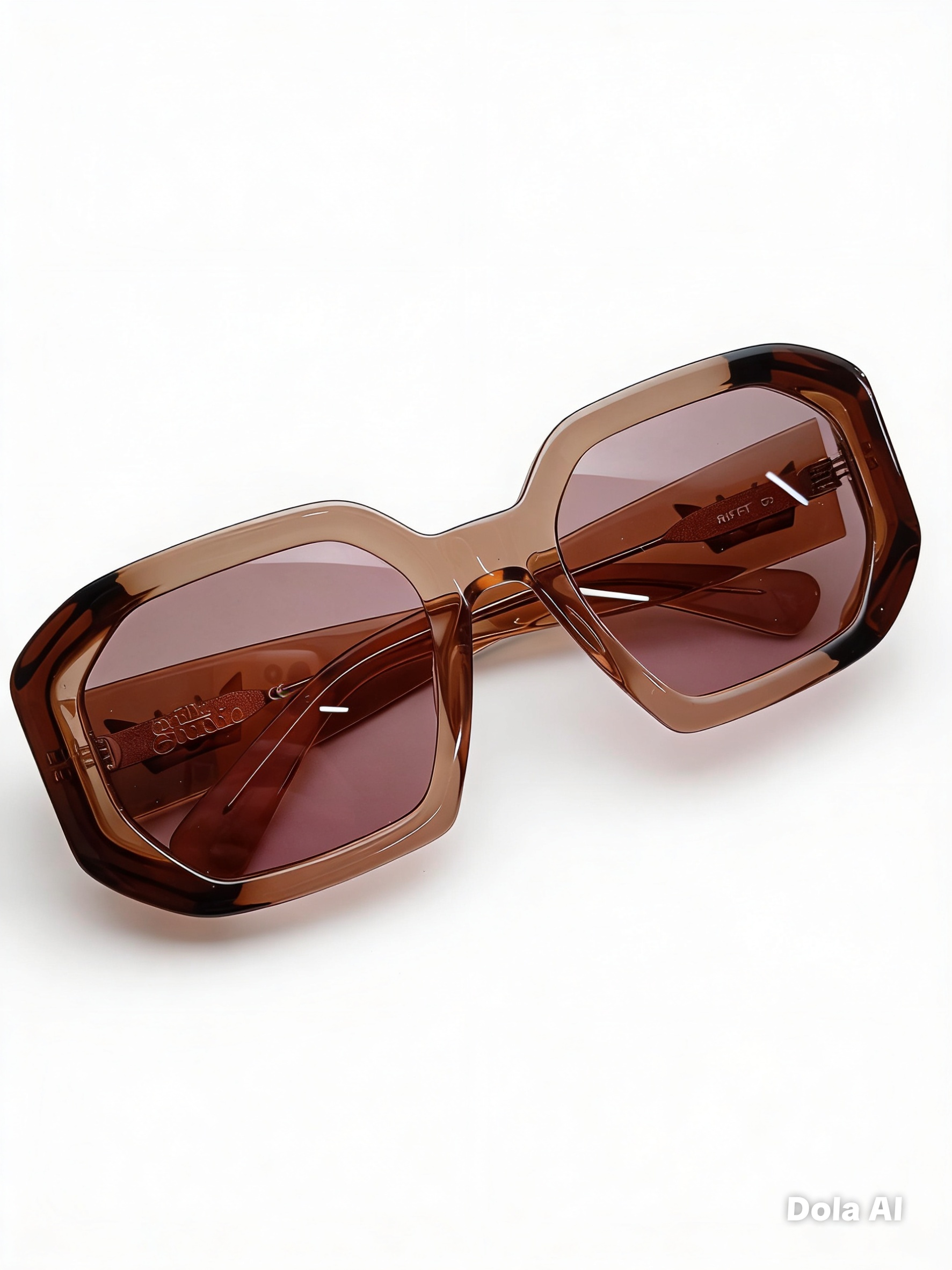 Anteojos VULK Studio marrones transparentes — diseño oversized urbano con lentes rosadas ahumadas, estilo rock premium