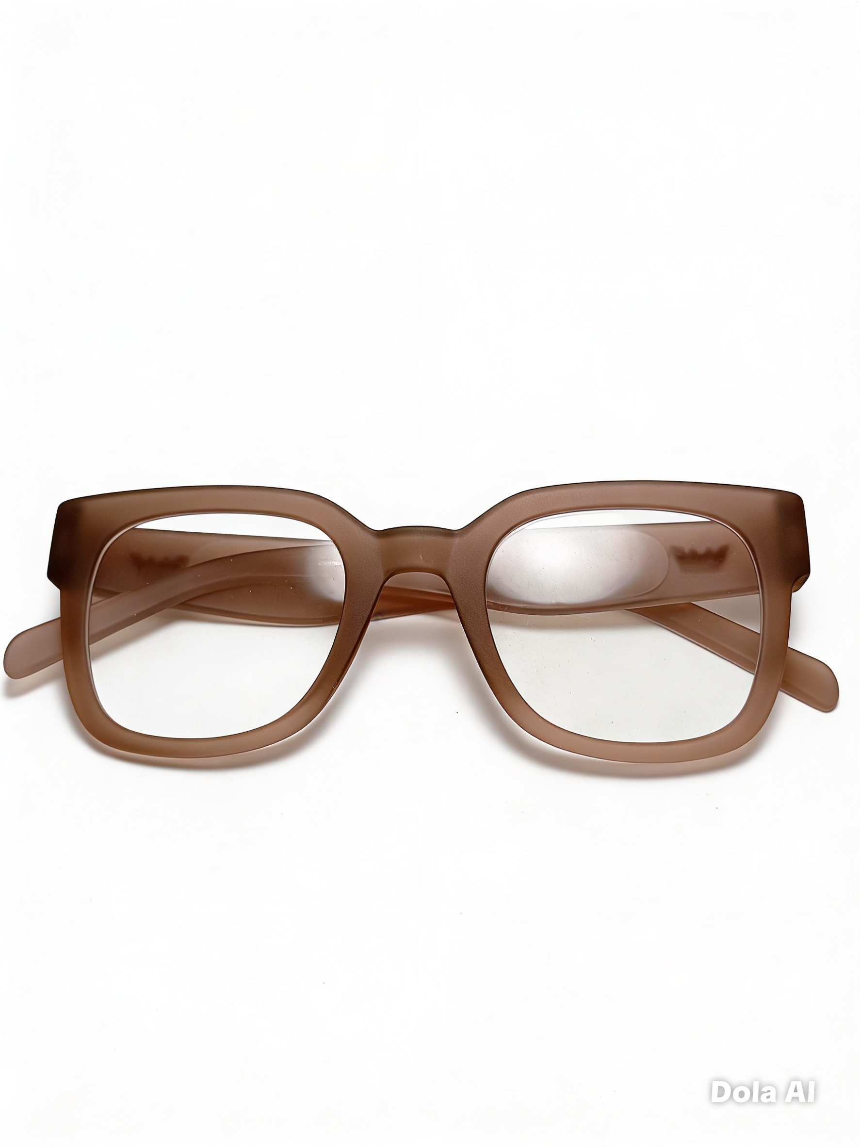 VULK Katleen Caramel Mate Lentes Transparentes — render frontal plegado