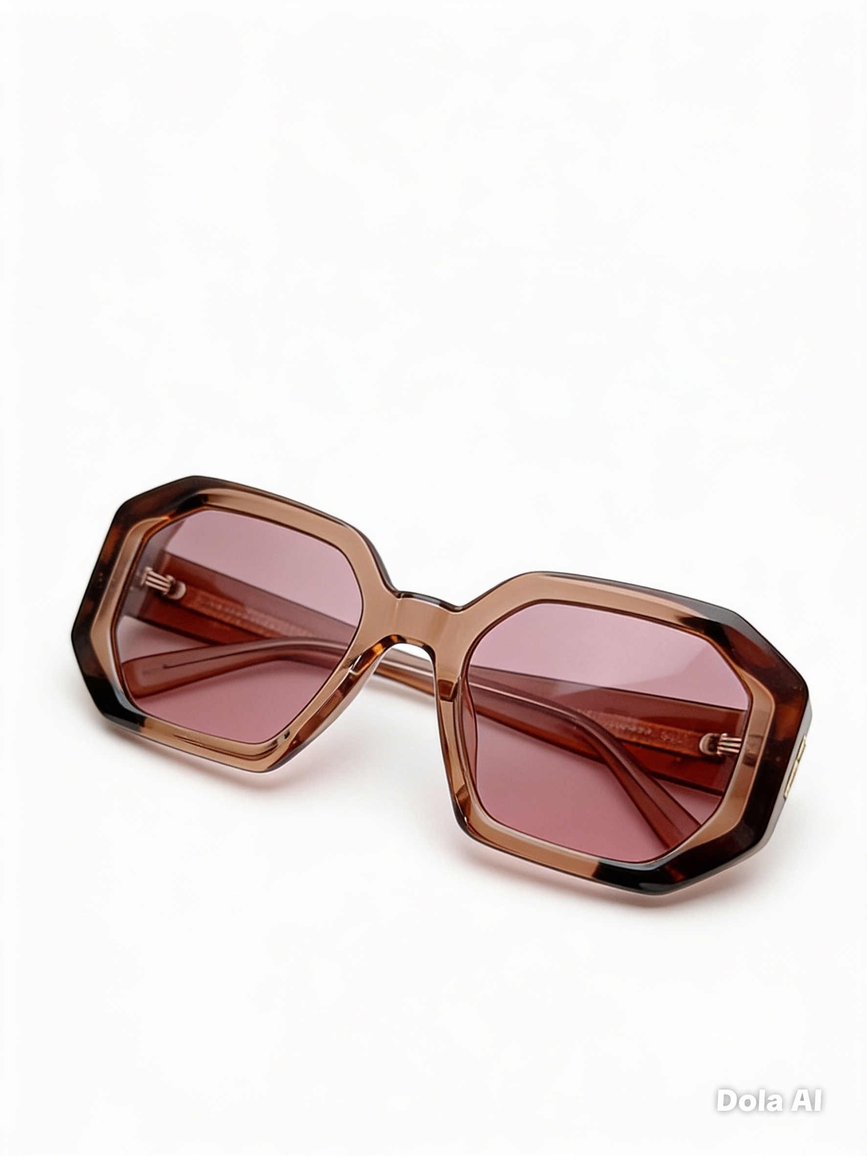  Gafas VULK Studio cuadradas marrones con lentes rosadas — anteojos de sol premium para mujer, envío a todo Argentina